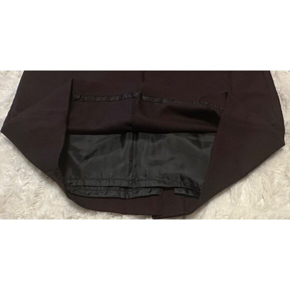 Worthington Burgundy Black Pencil Skirt Check Pattern Poly Blend Women's Size 8 - Picture 13 of 16